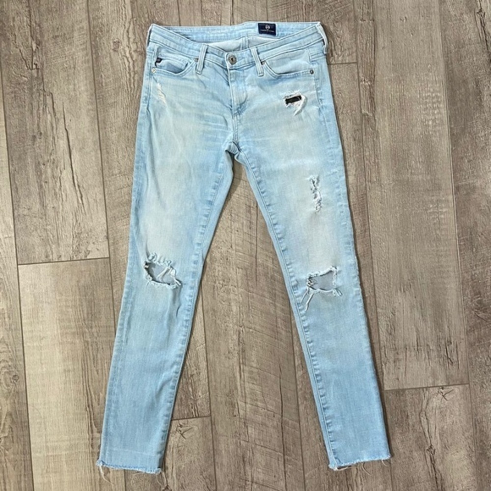 Adriano Goldschmied 25R The Legging Ankle Super Skinny Jean Raw Hem Distressed